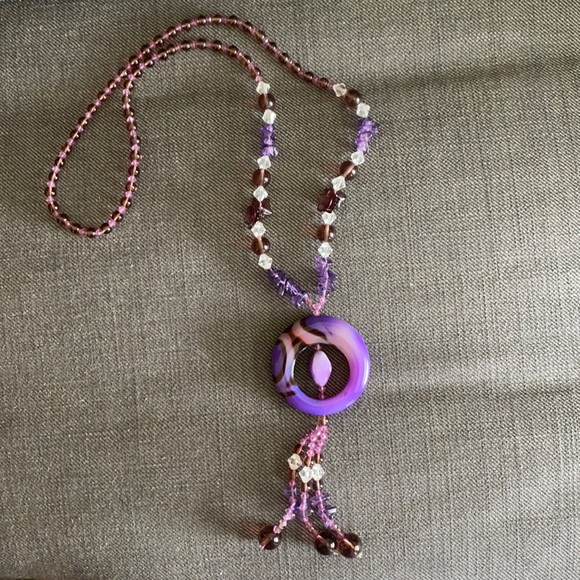 Purple Crystal Necklace - Picture 1 of 6